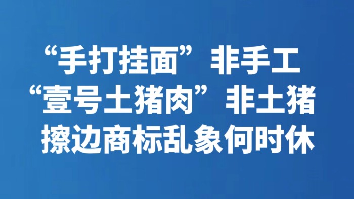 “手打挂面”非手工 “壹号土猪肉”非土猪 擦边商标乱象何时休