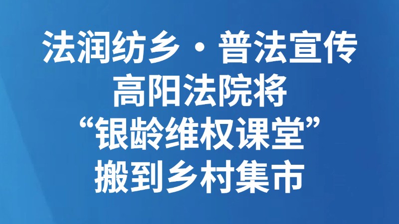 法润纺乡·普法宣传高阳法院将“银龄维权课堂”搬到乡村集市