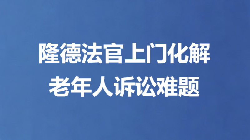 隆德法官上门化解老年人诉讼难题