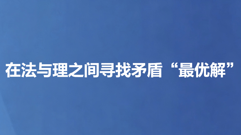 在法与理之间寻找矛盾“最优解”
