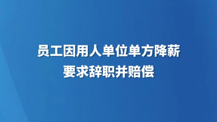 员工因用人单位单方降薪要求辞职并赔偿
