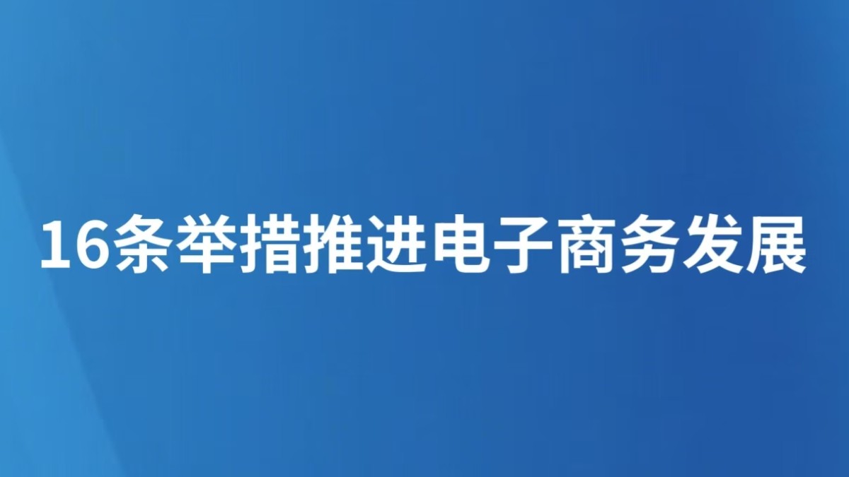 16条举措推进电子商务发展