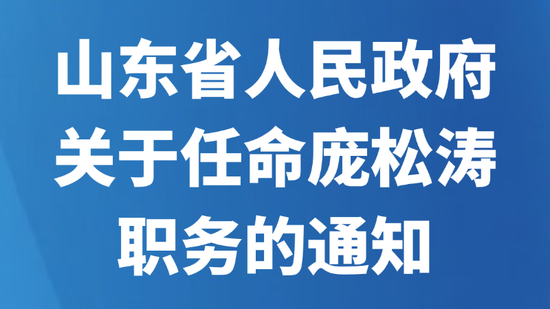 山东省人民政府关于任命庞松涛职务的通知