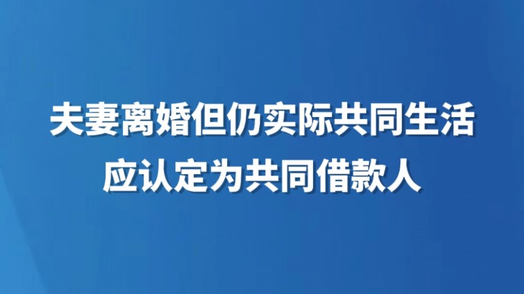 夫妻离婚但仍实际共同生活，应认定为共同借款人