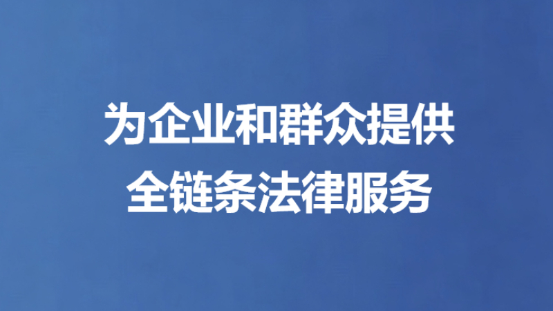 为企业和群众提供全链条法律服务