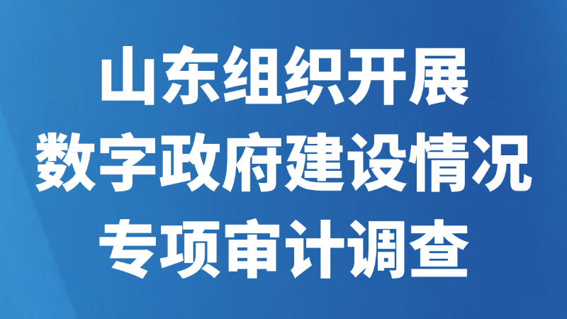 山东组织开展数字政府建设情况专项审计调查