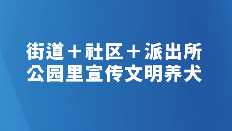 街道＋社区＋派出所公园里宣传文明养犬