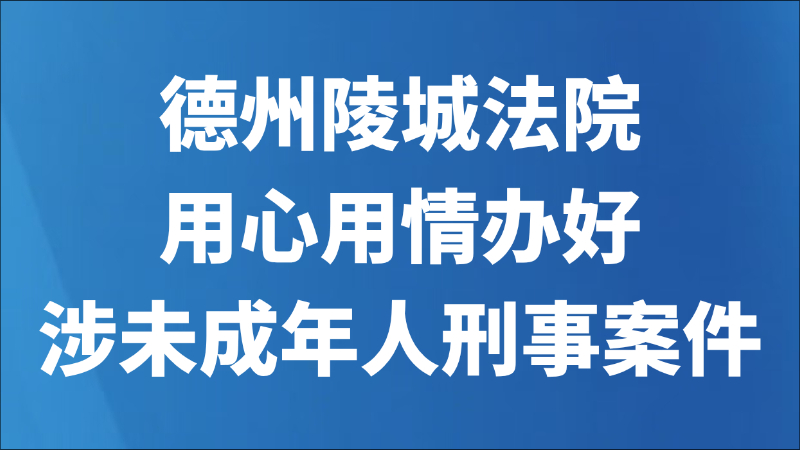 德州陵城法院用心用情办好涉未成年人刑事案件