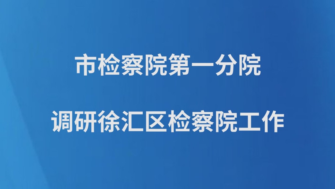 市检察院第一分院调研徐汇区检察院工作