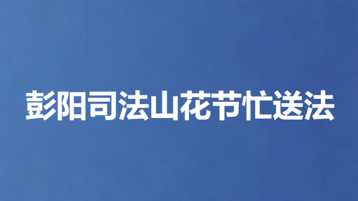 彭阳司法山花节忙送法