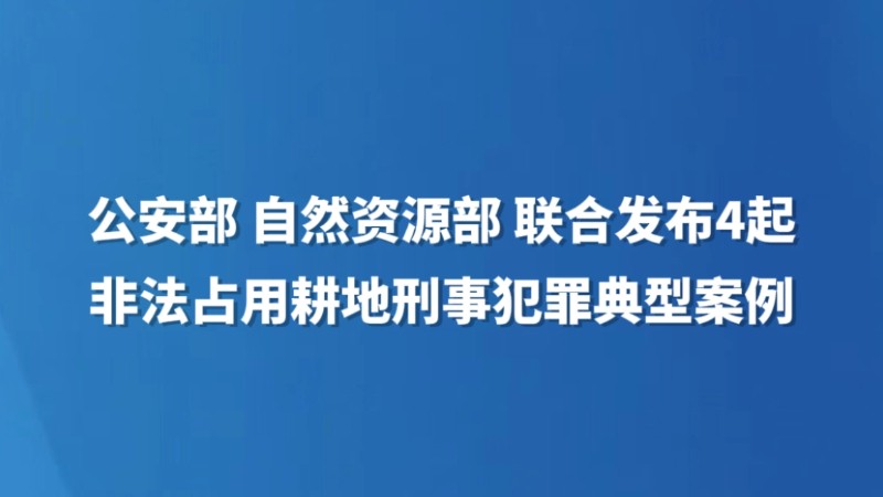 公安部 自然资源部 联合公布4起非法占用耕地刑事犯罪典型案例