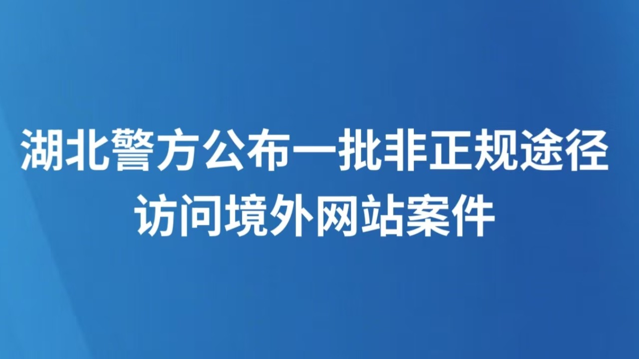 湖北警方公布一批非正规途径访问境外网站案件