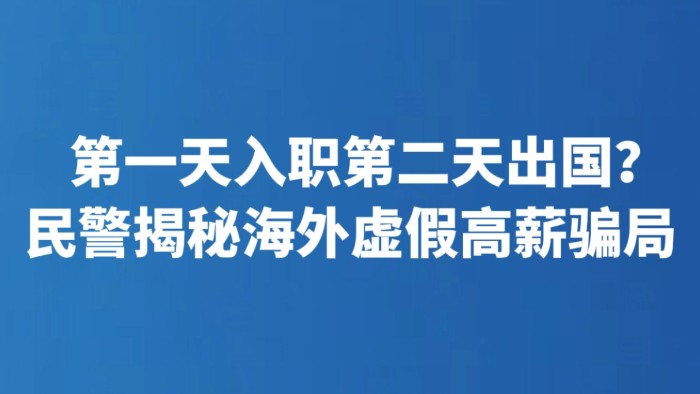 第一天入职第二天出国？民警揭秘海外虚假高薪骗局