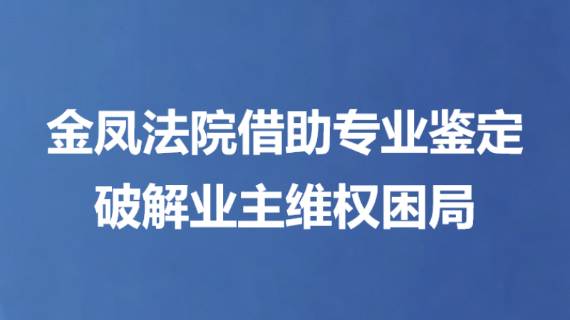 金凤法院借助专业鉴定 破解业主维权困局