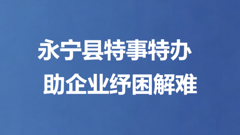 永宁县特事特办助企业纾困解难