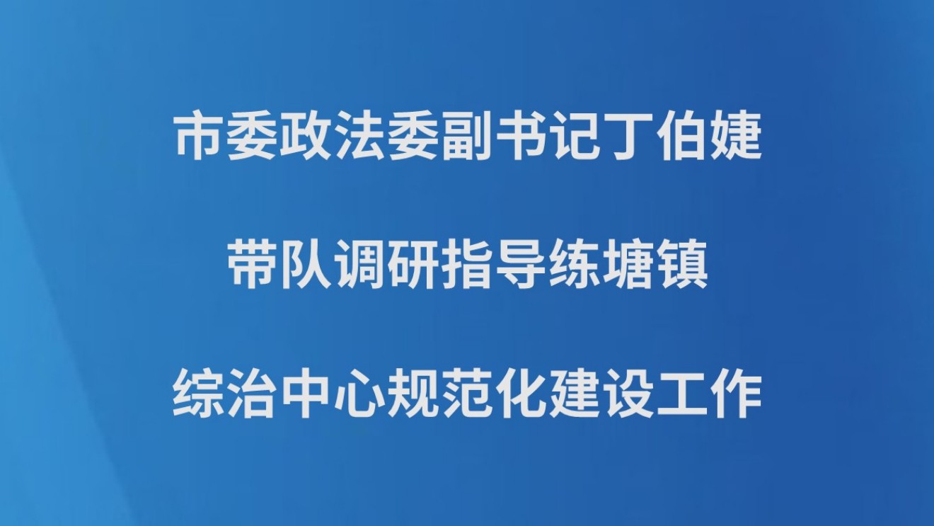 市委政法委副书记丁伯婕带队调研指导练塘镇综治中心规范化建设工作