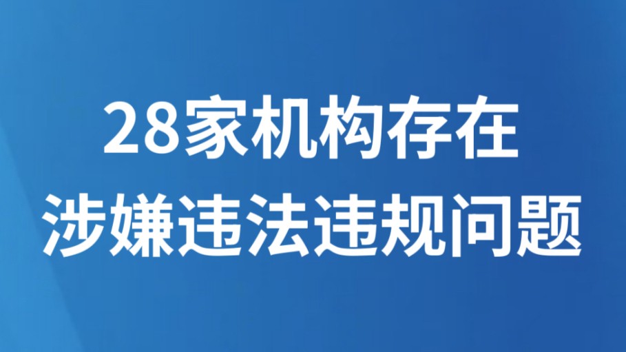 28家机构存在涉嫌违法违规问题