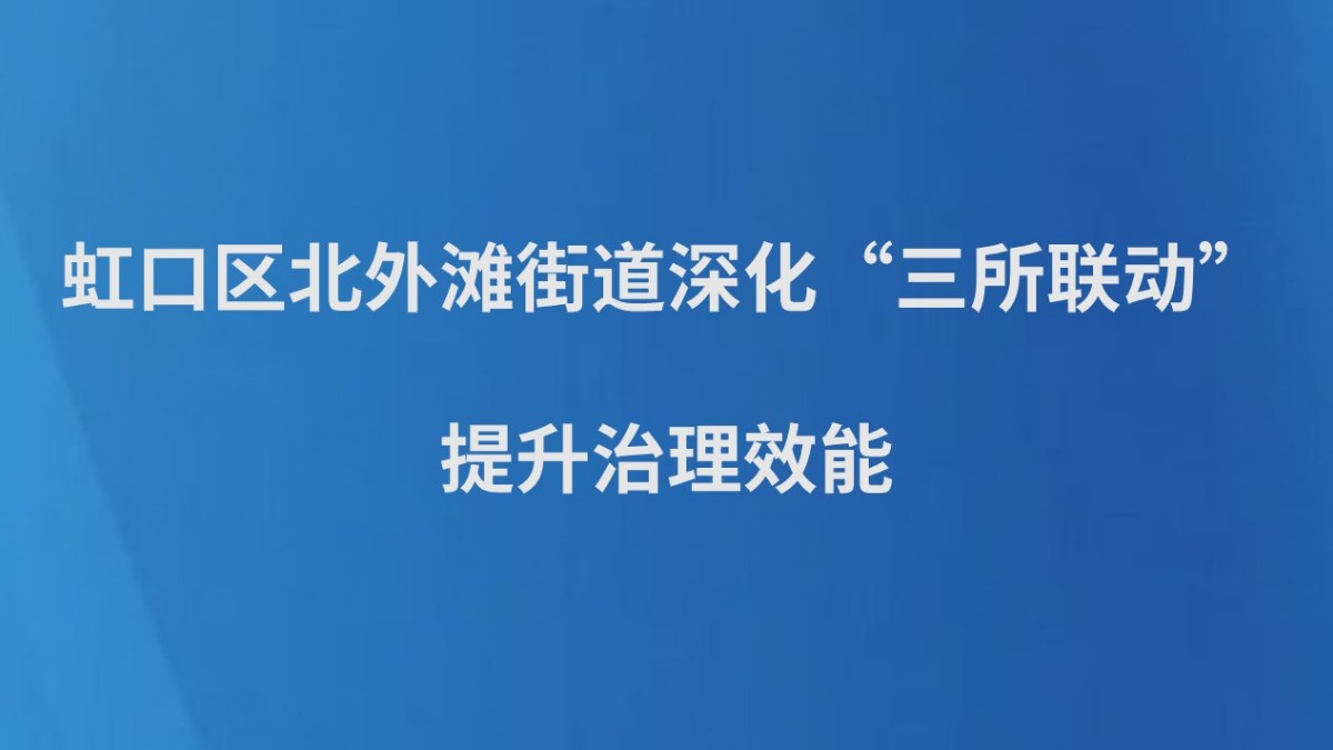 虹口区北外滩街道深化“三所联动”、提升治理效能
