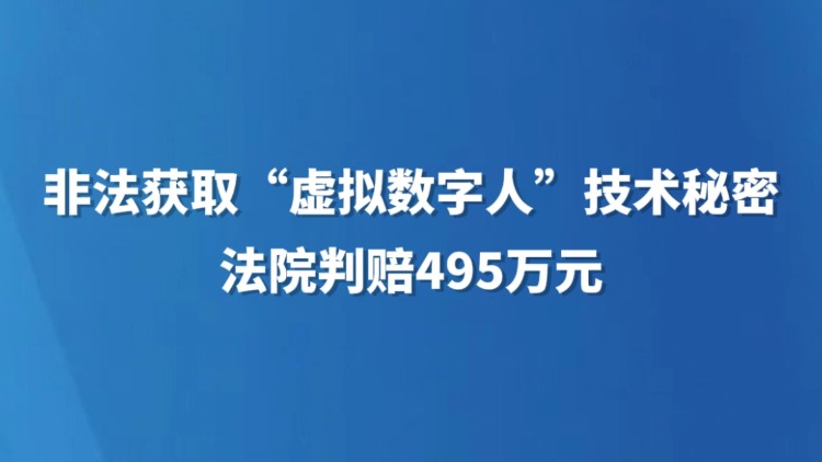 非法获取“虚拟数字人”技术秘密 法院判赔495万元