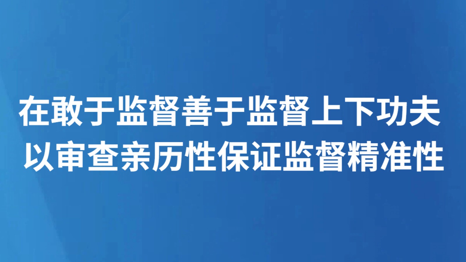 在敢于监督善于监督上下功夫 以审查亲历性保证监督精准性