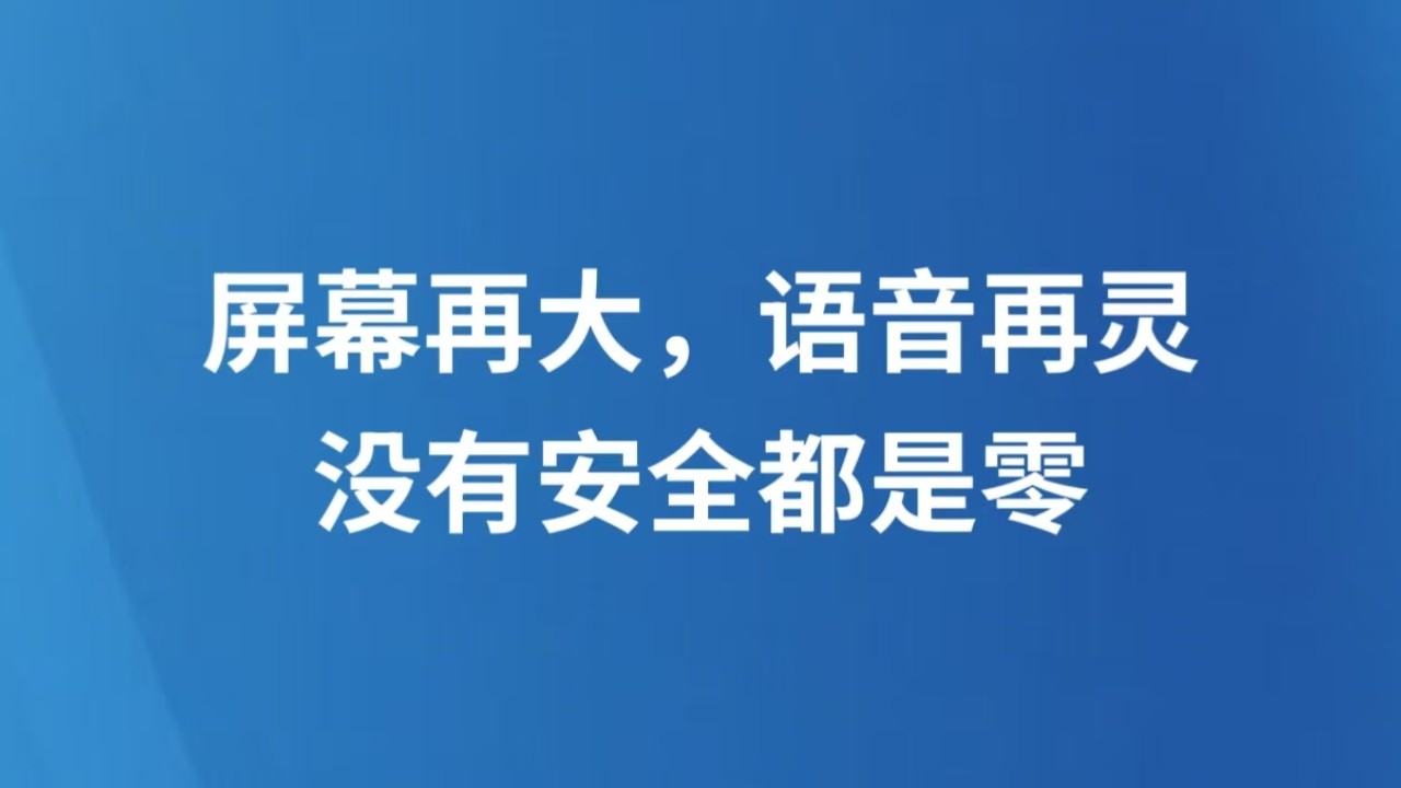 屏幕再大，语音再灵，没有安全都是零