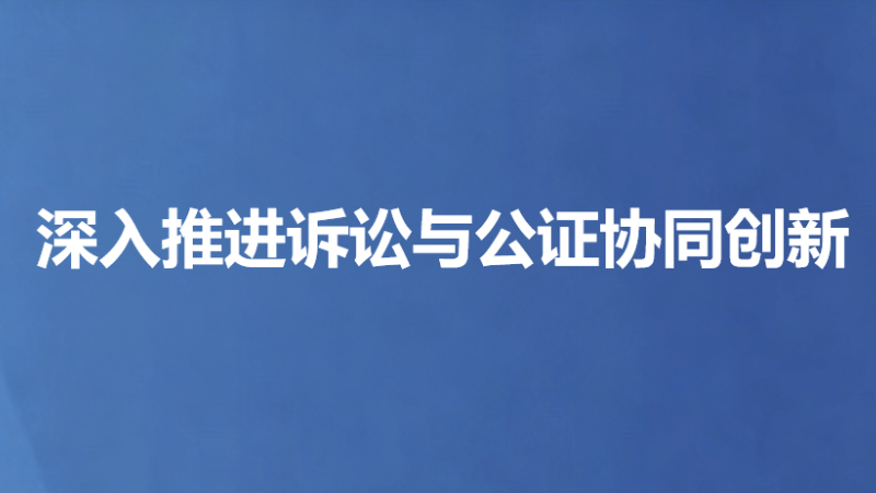 深入推进诉讼与公证协同创新