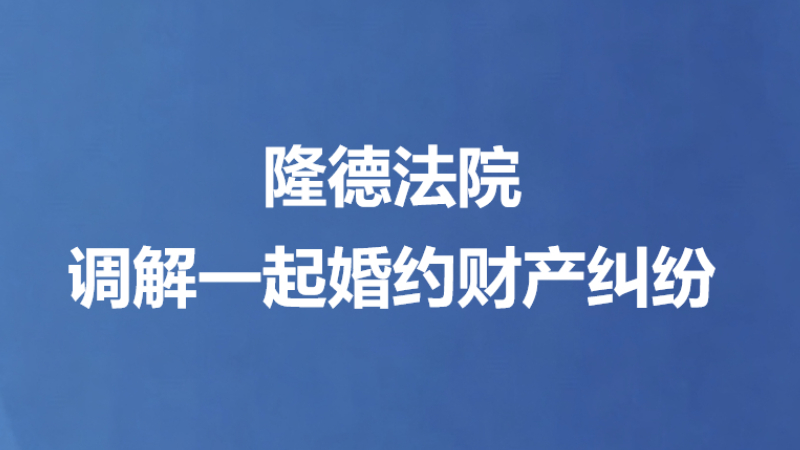 隆德法院调解一起婚约财产纠纷