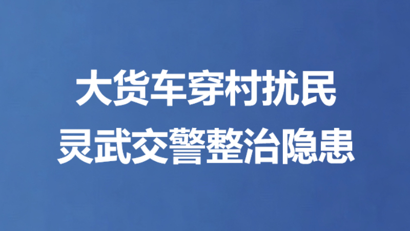 大货车穿村扰民 灵武交警整治隐患