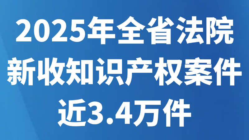 2025年全省法院新收知识产权案件近3.4万件