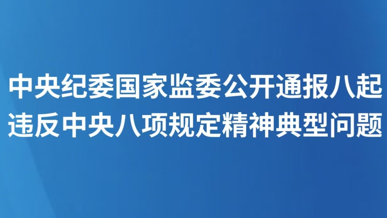 中央纪委国家监委公开通报八起违反中央八项规定精神典型问题