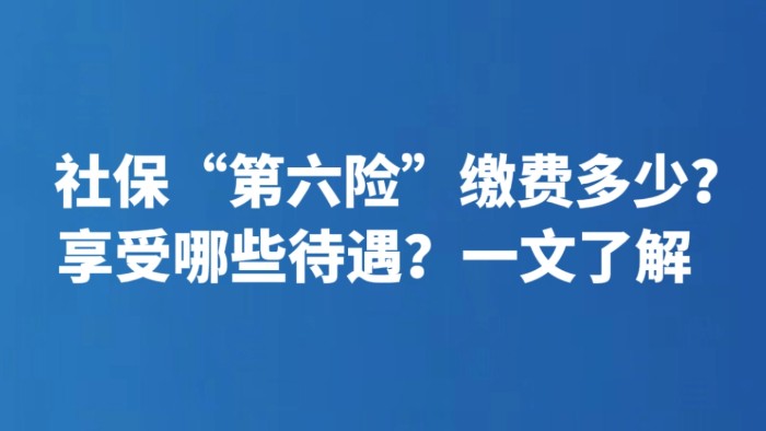 社保“第六险”缴费多少？享受哪些待遇？一文了解