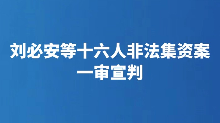 刘必安等十六人非法集资案一审宣判