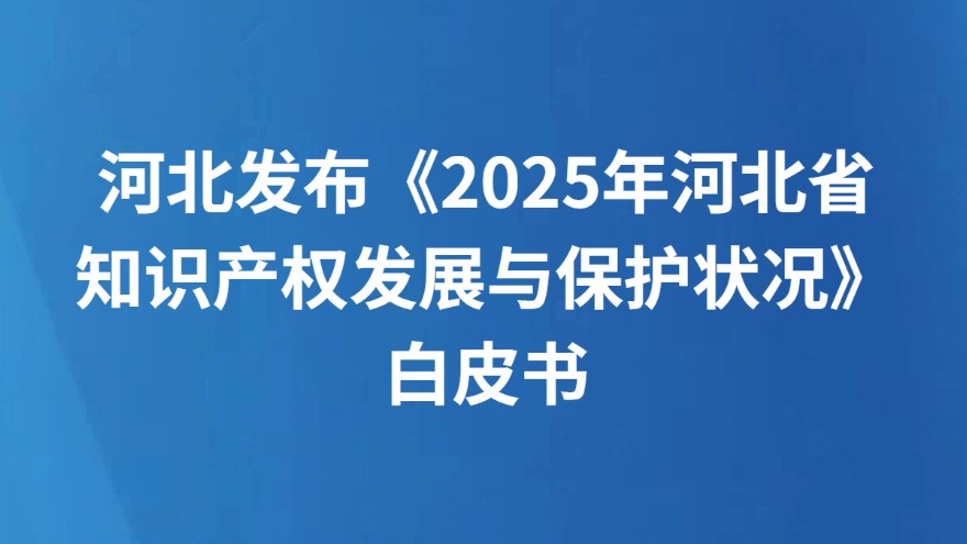 河北发布《2025年河北省知识产权发展与保护状况》白皮书