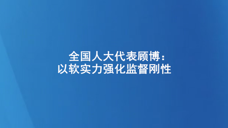 全国人大代表顾博：以软实力强化监督刚性