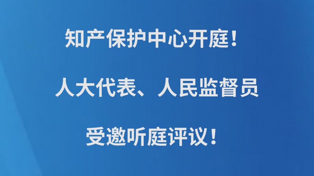 知产保护中心开庭！人大代表、人民监督员受邀听庭评议