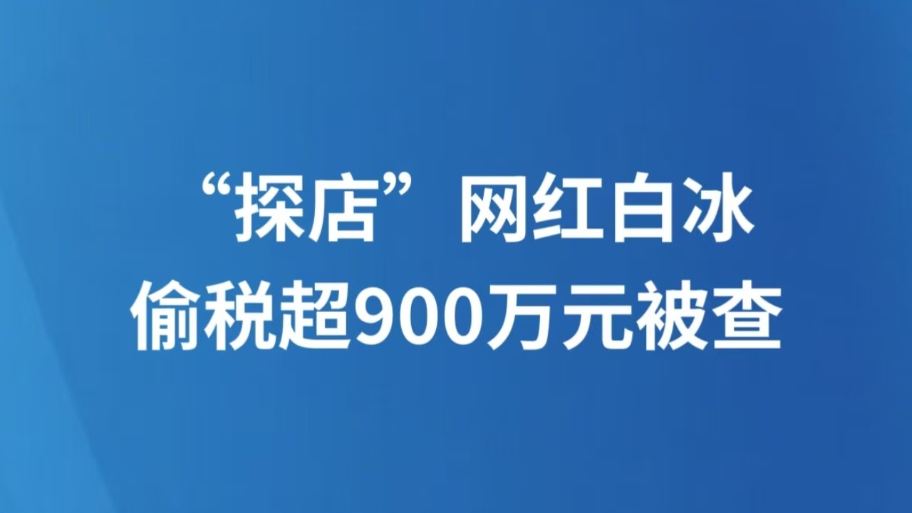 “探店”网红白冰偷税超900万元被查