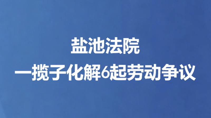 盐池法院一揽子 化解6起劳动争议