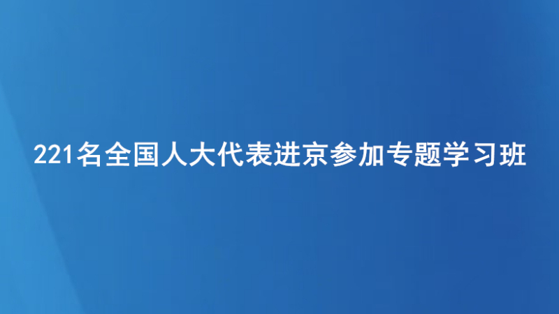 221名全国人大代表进京参加专题学习班