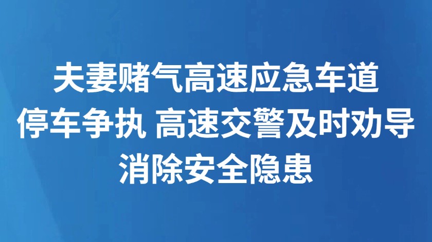夫妻赌气高速应急车道停车争执 高速交警及时劝导消除安全隐患