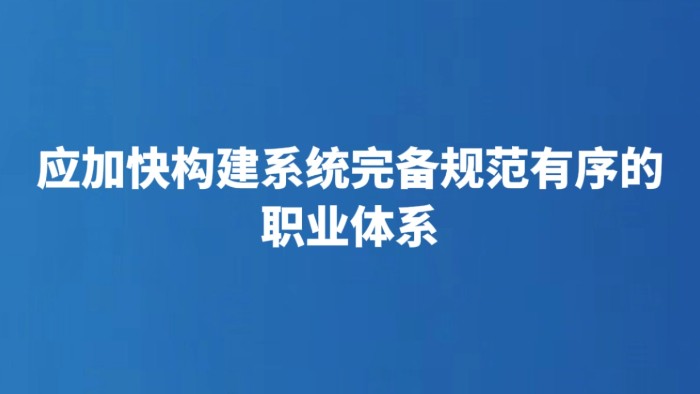 应加快构建系统完备规范有序的职业体系