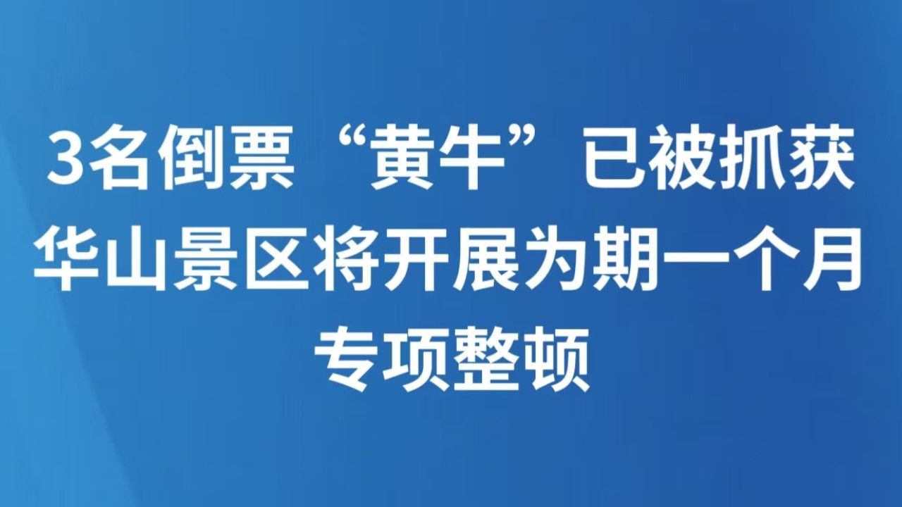3名倒票“黄牛”已被抓获 华山景区将开展为期一个月专项整顿