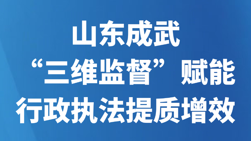山东成武“三维监督”赋能行政执法提质增效