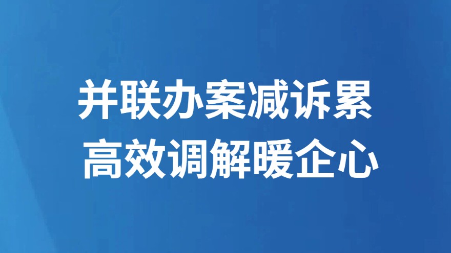 并联办案减诉累 高效调解暖企心