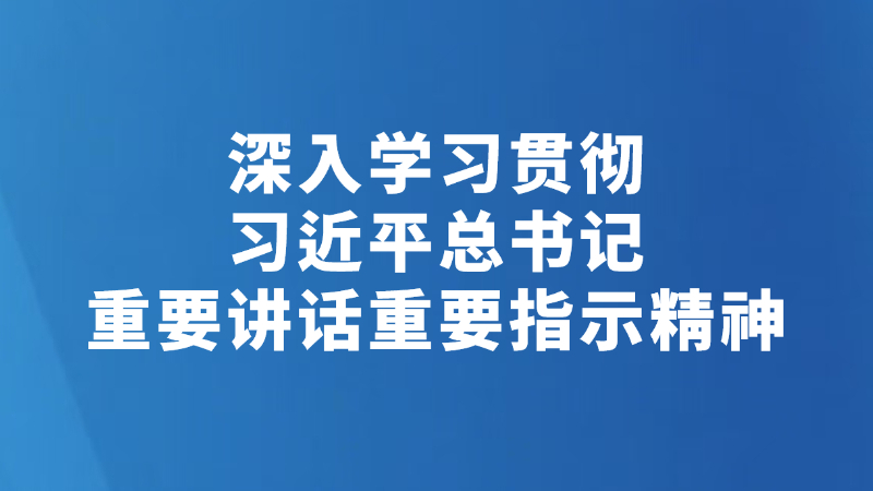 深入学习贯彻习近平总书记重要讲话重要指示精神