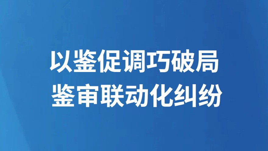 以鉴促调巧破局 鉴审联动化纠纷