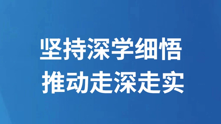 坚持深学细悟 推动走深走实