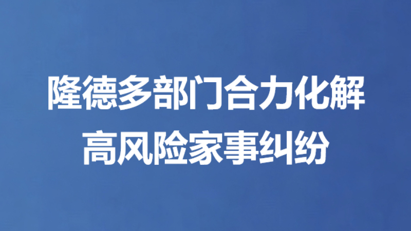 隆德多部门合力化解高风险家事纠纷
