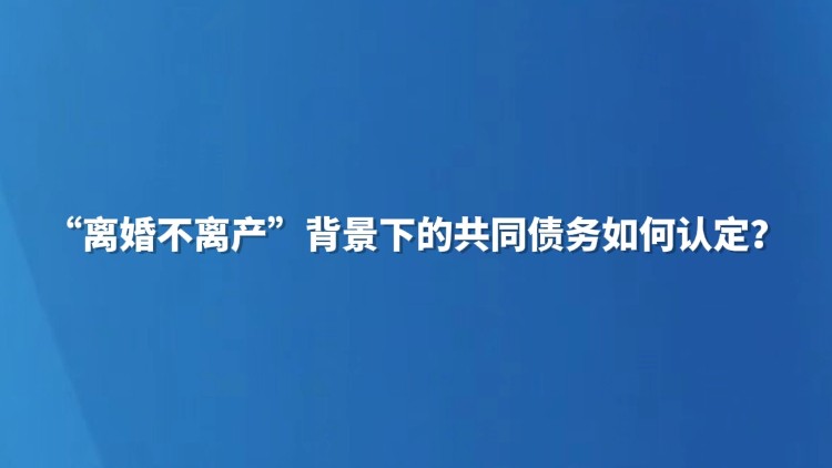 “离婚不离产”背景下的共同债务如何认定？