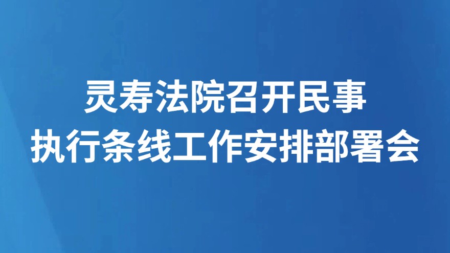 灵寿法院召开民事执行条线工作安排部署会