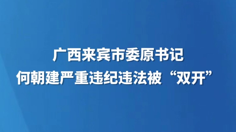 广西来宾市委原书记何朝建严重违纪违法被“双开”